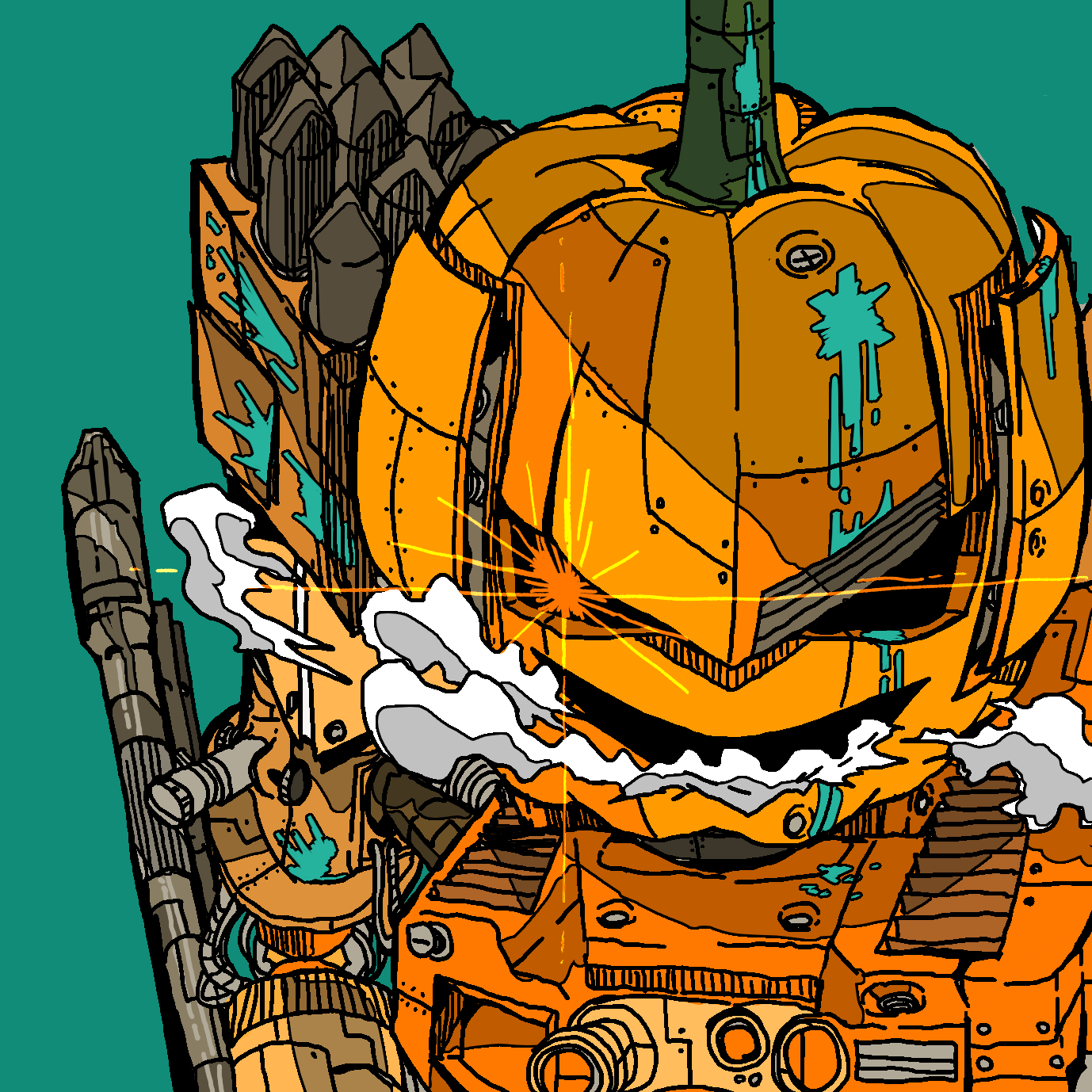 緑背景 p-lobo Icon